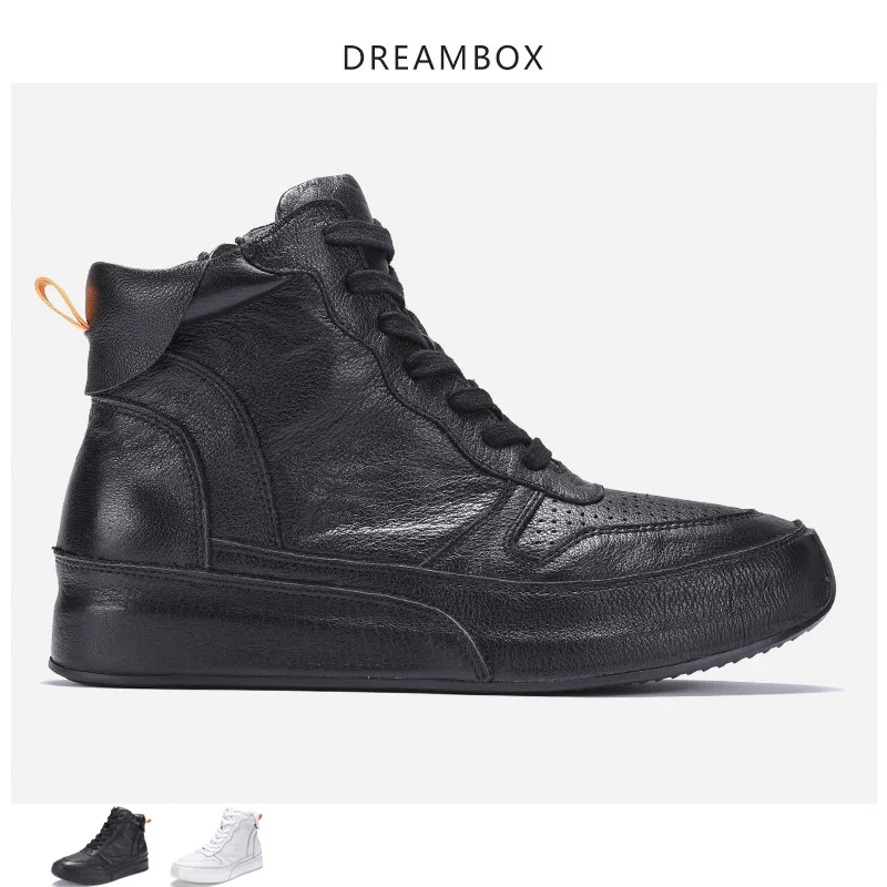 Black High Shoes Men's Winter New Leather Wild Thick-soled Casual | Обувь