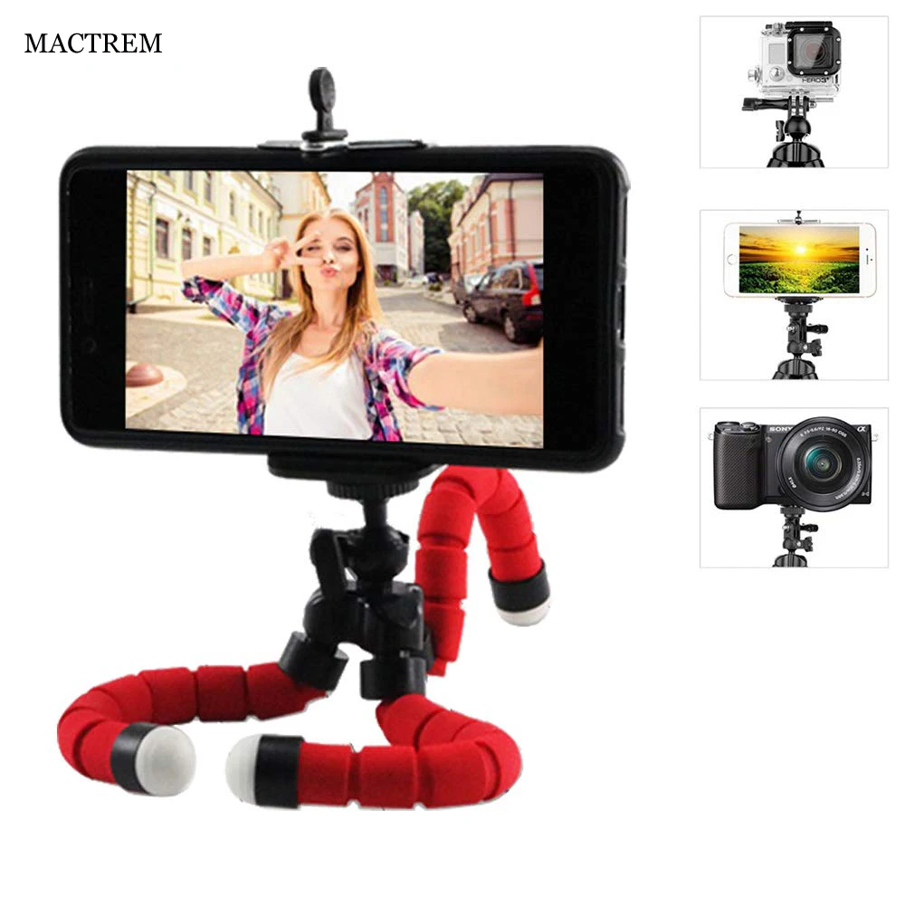 MACTREM мини губка Осьминог Гибкий легкий штатив держатель для телефона iPhone Android Gopro