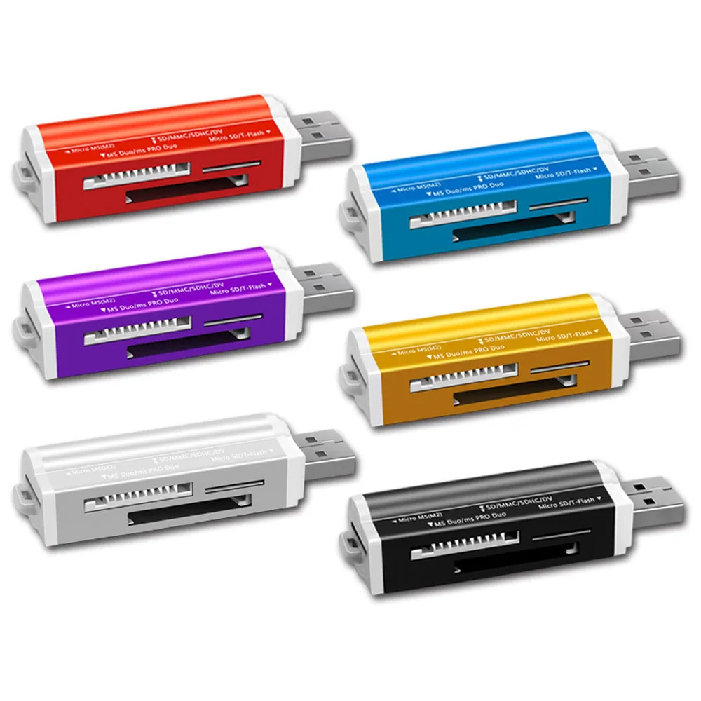 Бесплатная доставка 4 в 1 Micro USB 2 0 считыватель карт памяти usb адаптер для SD карты TF M2