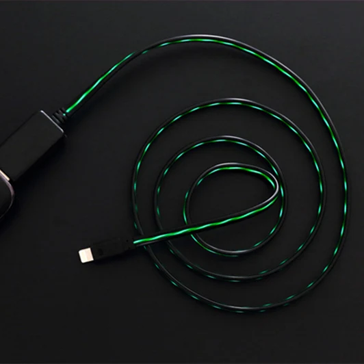 black and green Syrinx течёт светодиодный usb type C mi cro кабель для Iphone X Xs 8 7 6s samsung s9 s8 Быстрая зарядка кабель для Xiaomi mi 8 Oneplus 6 USB - Тип штекера: black and green
