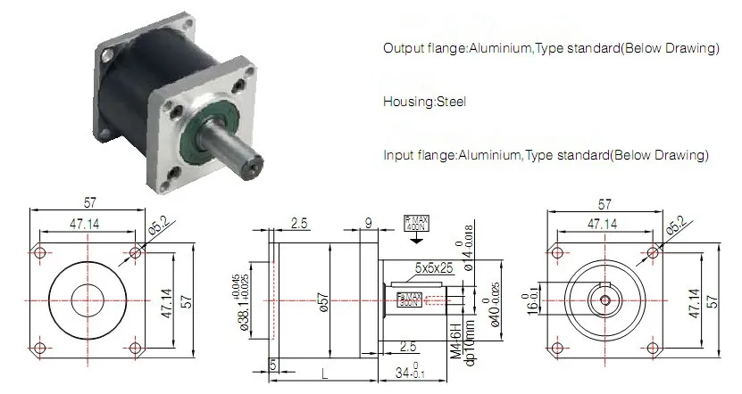 

NEMA23 Planetary Reducer Stepper Motor Ratio1:10 4.2A 3NM 429oz-in L 112mmMarking Machine