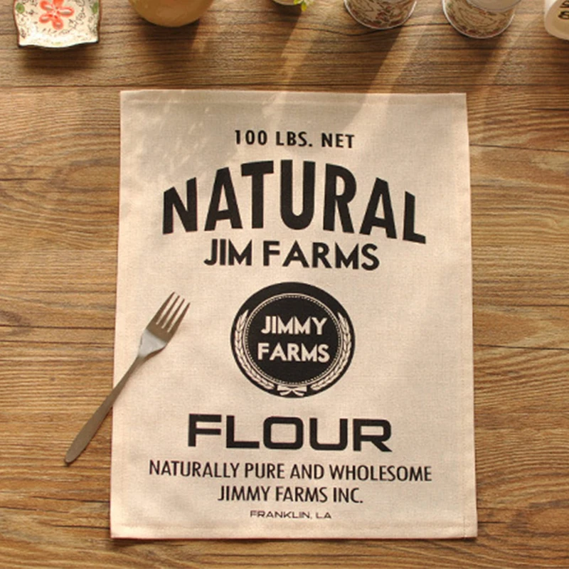 1 шт.. Европейский льняной хлопковый Настольный коврик Экологичные буквенные