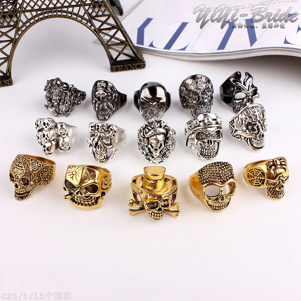 Модные большие 5 шт Случайные Стили античное серебро/золото/черный Мужской