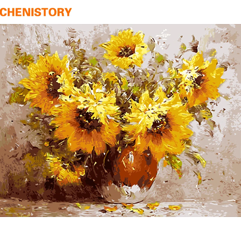 Набор для рисования по номерам на холсте Подсолнухи 40 х50 см|diy painting|painting diysunflower