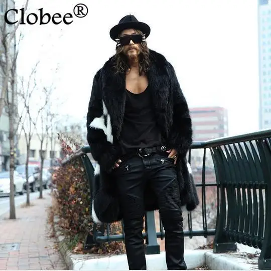 Роскошные зимние мужские длинные пальто из искусственного меха парка 2019 chaqueta cuero