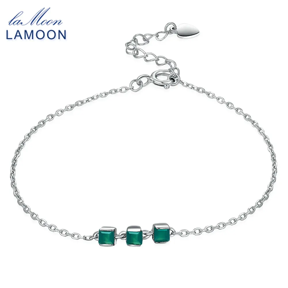 Женский браслет из серебра 925 пробы с зеленым халцедоном|bracelets for|bracelets for womenbracelet
