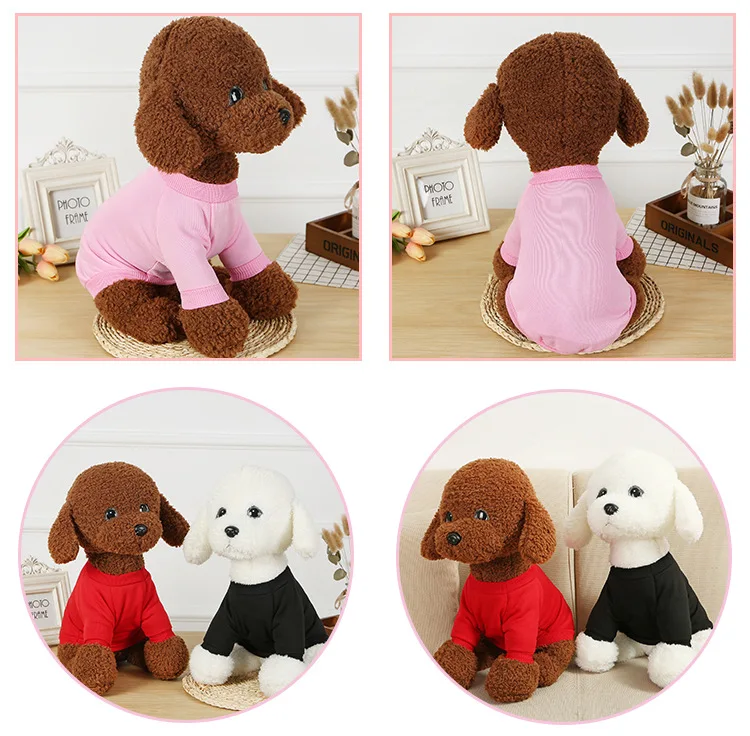 Petshy одежда для маленькой собаки щенок кошка удобный однотонный Хлопок Весна Осень Одежда Футболка Домашние животные наряд свитер для йоркширского терьера
