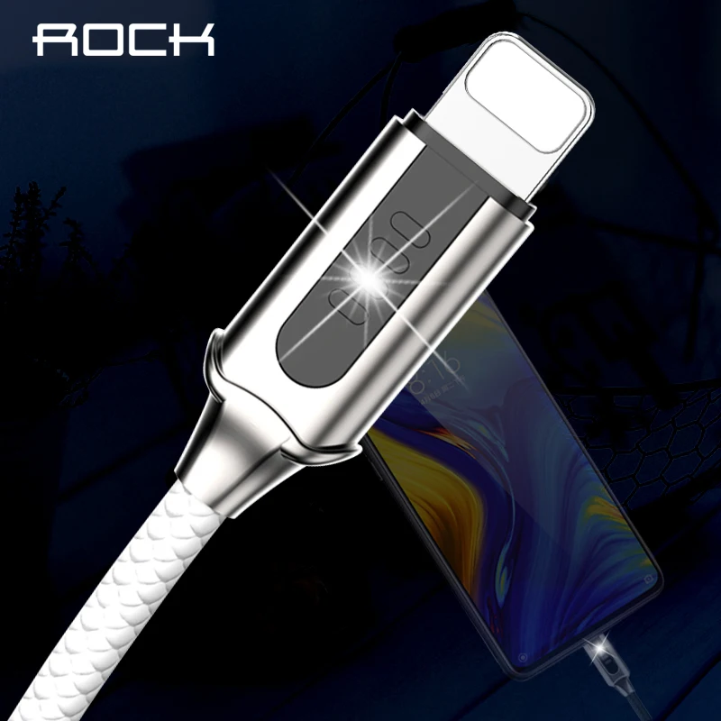 Rock USB кабель для iPhone X MAX 7 Plus автоматическое отключение Быстрая зарядка данных 8 6s