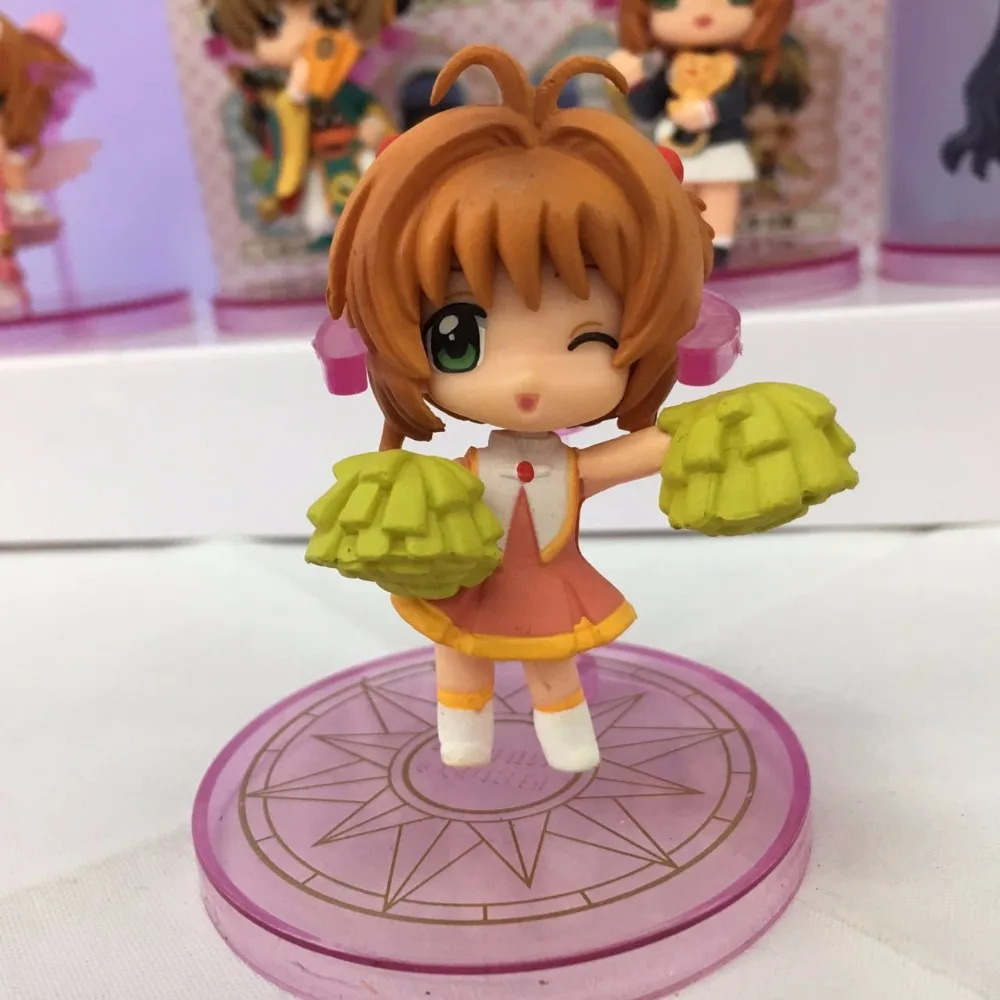 Аниме карта Captor Sakura Kinomoto Daidouji Tomoyo Li Syaoran Kero ПВХ Фигурки Модель Детские игрушки