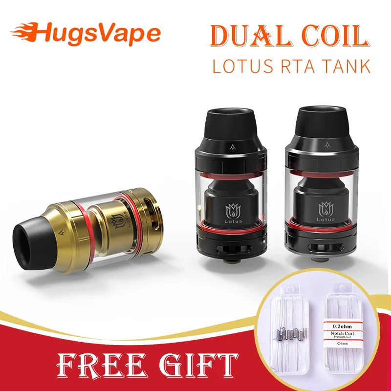 100% Оригинальный Hugsvape Lotus RTA перестраиваемая фотовспышка 24 мм емкость 2 мл/5 мл