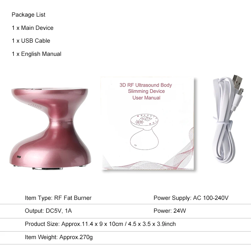 LED RF Ultrasonic Cavitation Radio Frequency EMS Body Slimming Massager Anti Cellulite Massage Fat Burner Weight Loss in Care