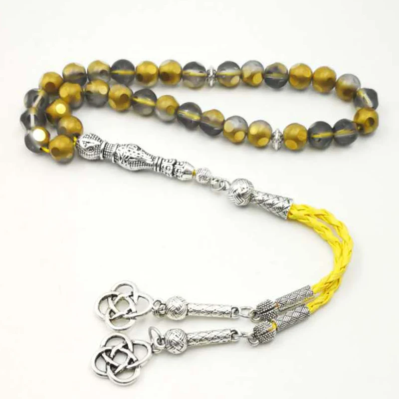

Golden tasbih Austria crystal 33 66 99 beads gift for Eid 8mm 10mm beads rosary Islam Bracelets Muslim prayer beads
