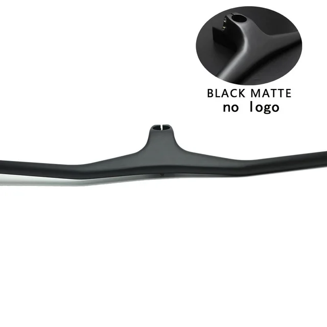 Ullicyc 2019MTB Bicycle Riser-17 degree One-shaped Integrated Handlebar With Stem 3K Black Gloss or Matte Carbon bike Handlebar - Color: NO logo Grey Matte