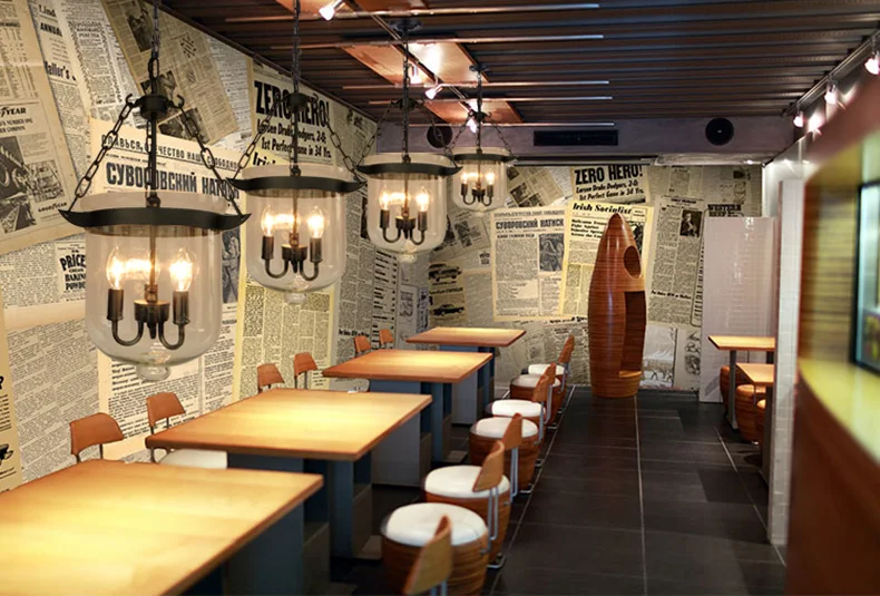 Винтажные подвесные лампы в стиле ретро американский кантри лофт железный