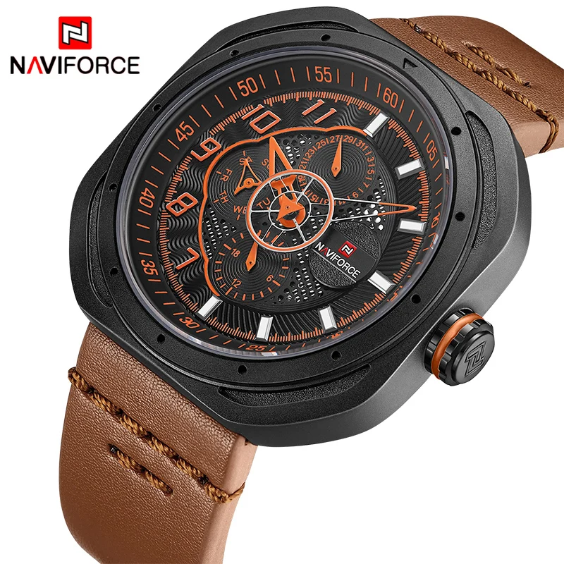 NAVIFORCE новые часы мужские роскошные брендовые армейские военные кожаные