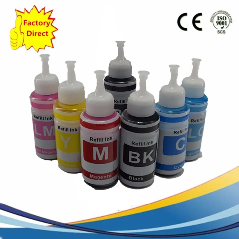 1SET 1BK 7X70ML Чернила на основе не OEM набор из 6 заправляемых чернил комплект 70 мл L800 L801 чернильный картридж для принтера № T6731/2/3/4/5/6 - Цвет: 1SET 1BK 7X70ML
