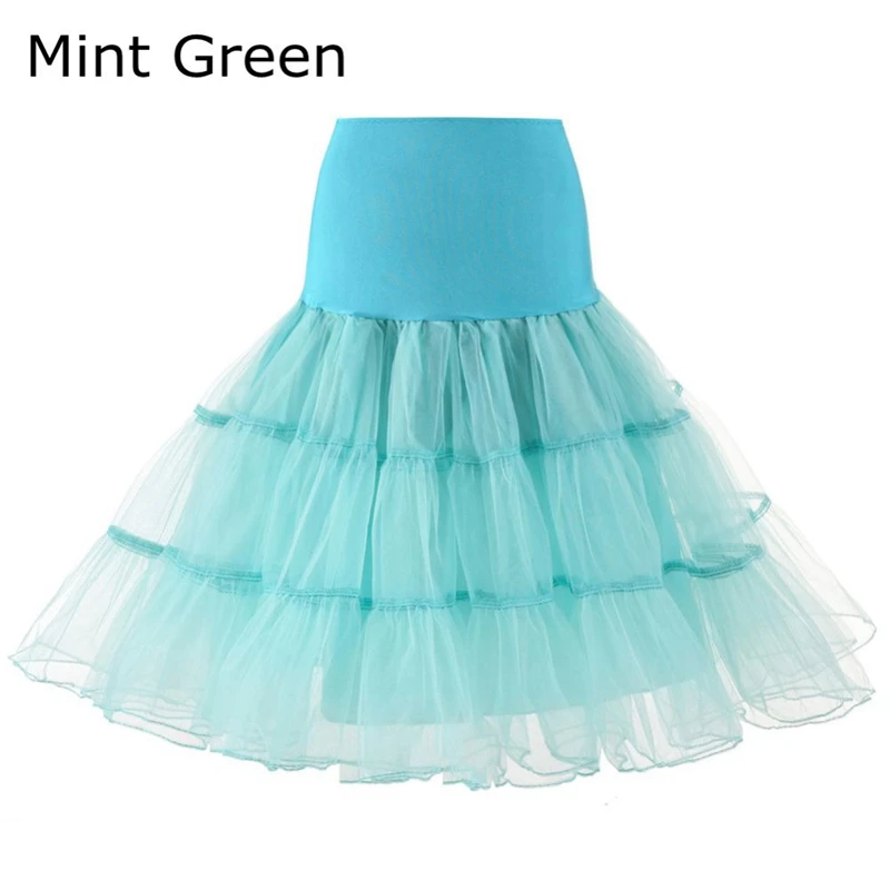 Mint Green LAMYA короткая винтажная Свадебная юбка для невесты подъюбник для свадебного платья рокабилли пачка органза Хэллоуин подъюбник кринолин - Цвет: Mint Green