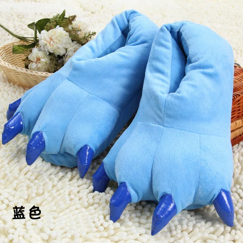 Плюшевые тапочки наивысшего качества с когтями динозавра обувь для