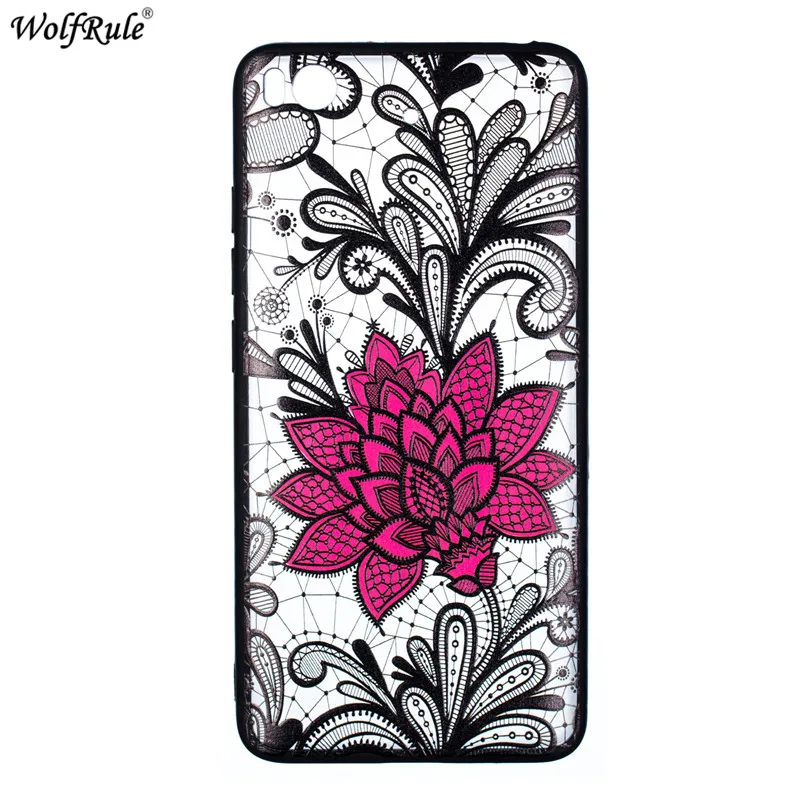 For Cover Xiaomi Mi 5S Case TPU &amp PC Embossed Lace Rose Pattern Bumper Housings Phone Mi5S 5.15'' |