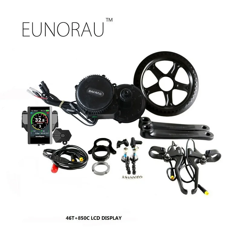 46T and 850C LCD 48V750w bafang дизайн 8fun BBS02B Средний Кривошип приводной двигатель наборы C965 ЖК-дисплей набор для редукторного двигателя Электрический велосипед Ebike наборы - Цвет: 46T and 850C LCD