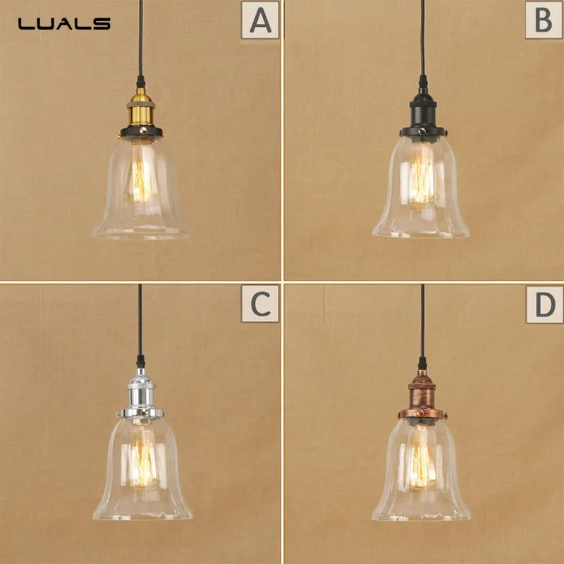 

Loft Style Pendant Lamp Simple Retro Glass Pendant Light Adjustable Suspension Luminaire For Cafe Bar LED Pendant Lamps Lighting