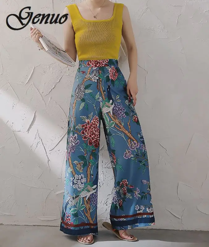 Брюки женские с завышенной талией шифоновые шаровары в стиле хип хоп широкими