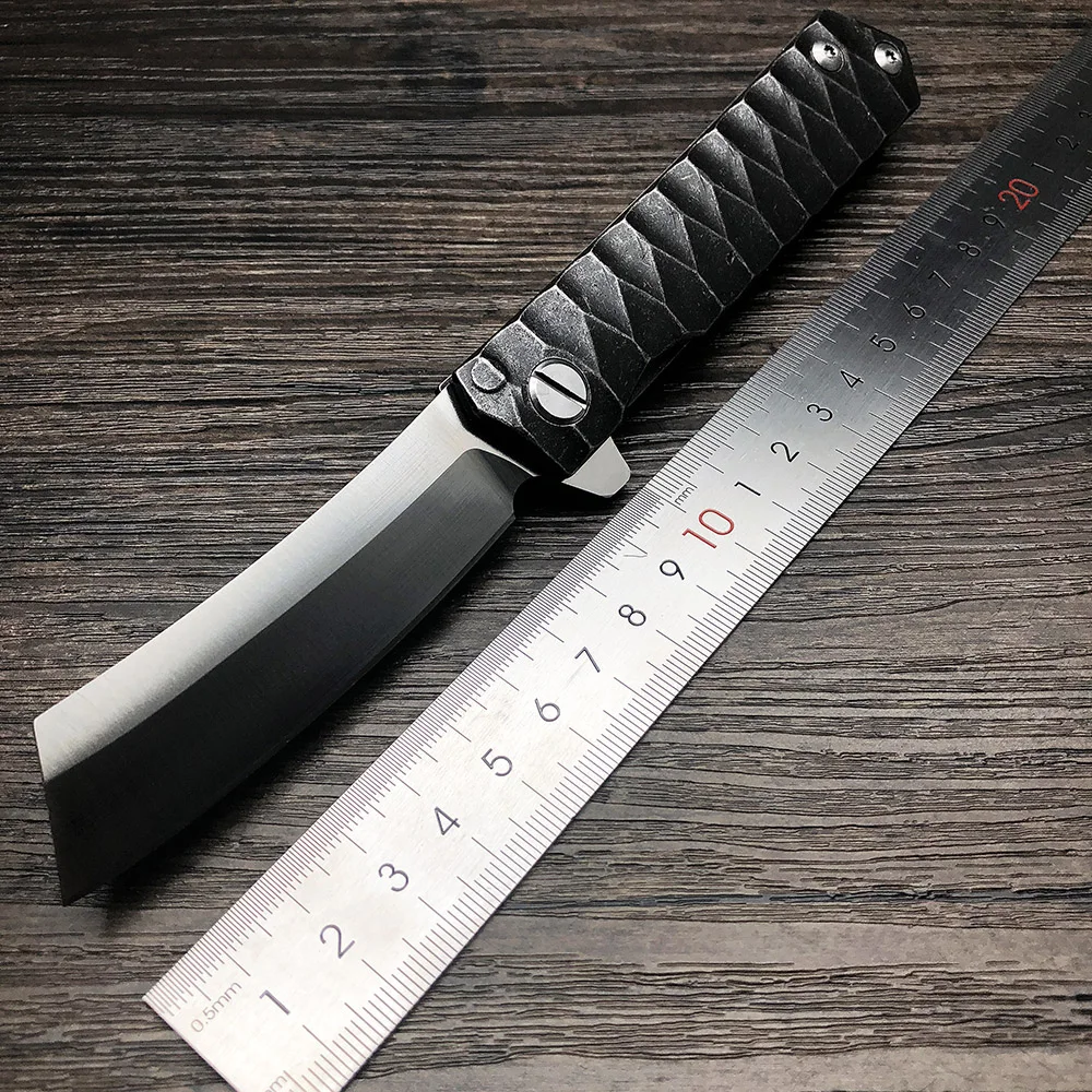 Складной тактический нож ZZSQ D2 охотничий карманный с Дамасским подшипником для