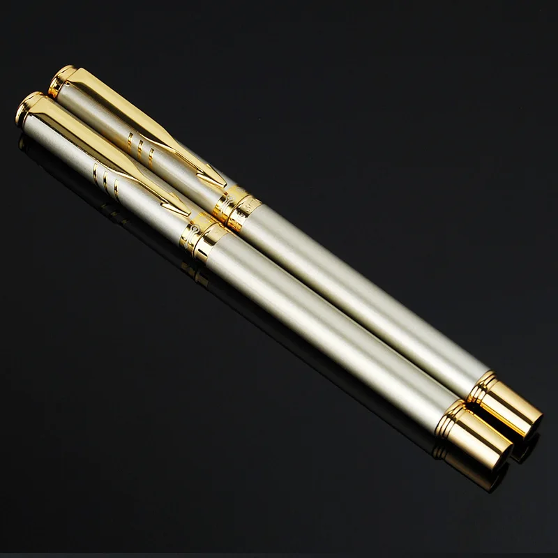 

Signature Pen Silver Metal Gel Pens Calligraphy Rollerball Pen 0.5mm For Kids Students Writing Stationery Office School Supplies