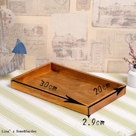 Простой дизайн Винтажный стиль прямоугольный деревянный поднос|wood serving tray|serving