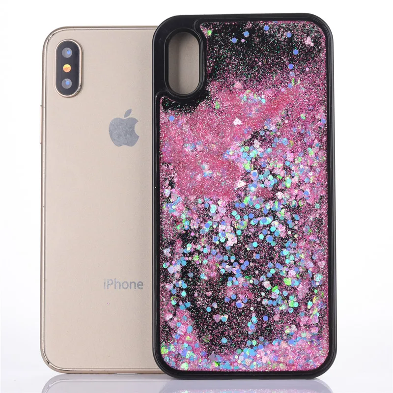Черные Мягкие сверкающие зыбучие пески чехлы для телефонов Apple iPhone 6 6S Plus 7 7Plus