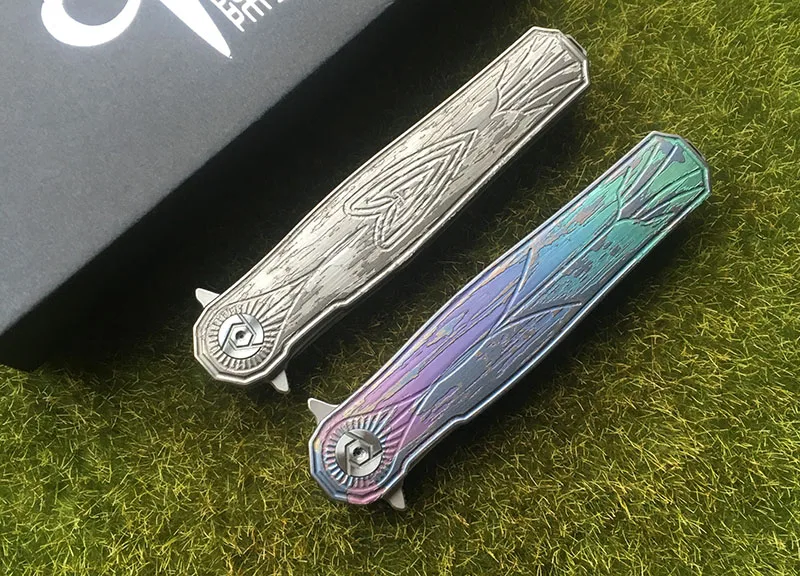 

CH CH3505B folding knife ceramic bearings s35vn steel TC4 titanium handle outdoor camping hunting pocket fruit knife EDC tools