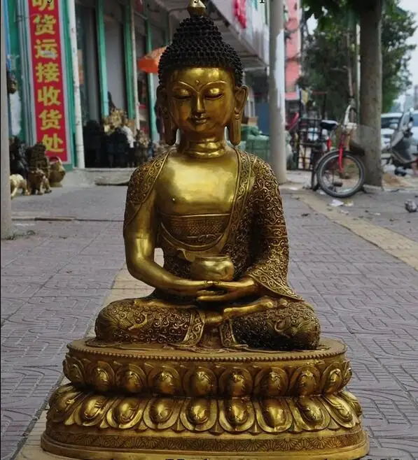 32 &quotогромный тибетский буддизм Бронзовый свинка Шакьямуни татхагата Будда