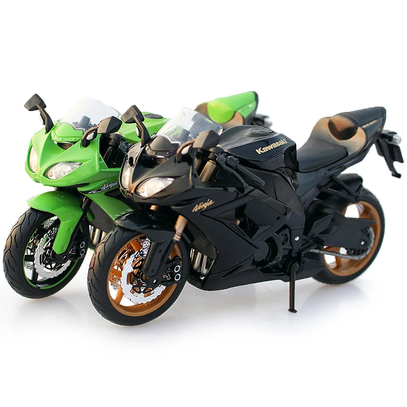 Maisto 1/12 Kawasaki Ninja ZX-10R литая модель мотоцикла черный и золотой зеленый цвет детский