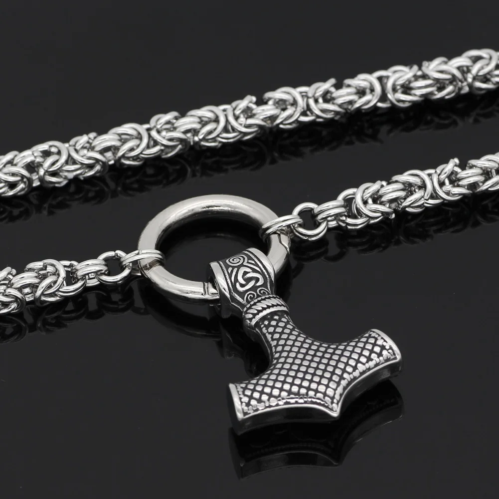 Мужской Молот Тора из нержавеющей стали 316L амулет MJOLNIR кулон ожерелье цепочка King |