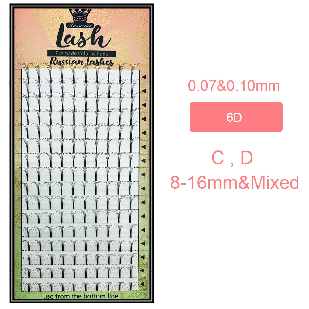 

6 cases/lot 16 Lines Premade Volume Lashes Fans Russian Volume Eyelash Extension Semi Permanent Pre Made Volume Fans