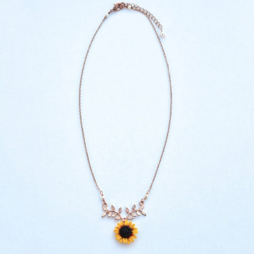 Женское жемчужное ожерелье с подвеской в виде ветки подсолнуха|Подвески| |