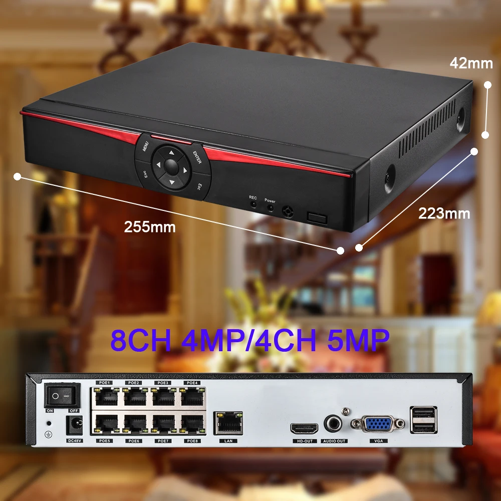 Gadinan 8CH POE 4MP комплекты безопасности NVR 4.0MP 1080P камера Аудио Звук CCTV система купольная пуля комплекты наружного наблюдения 4 ТБ HDD
