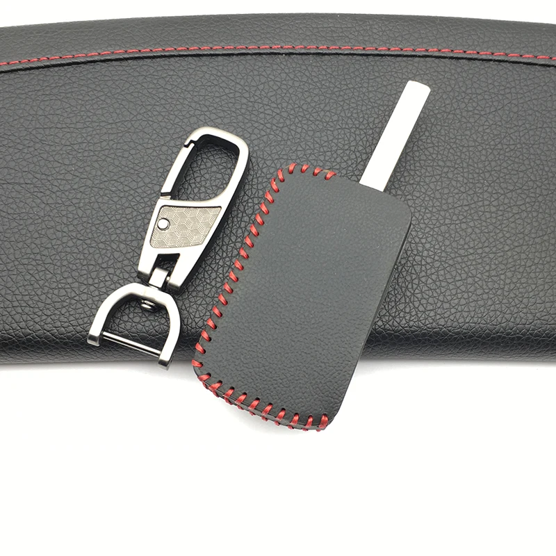

Genuine Leather Car Key Cover Case Car Holder Skin Case For Mitsubishi Galant 3 Buttons Folding Car Key Protective Shell
