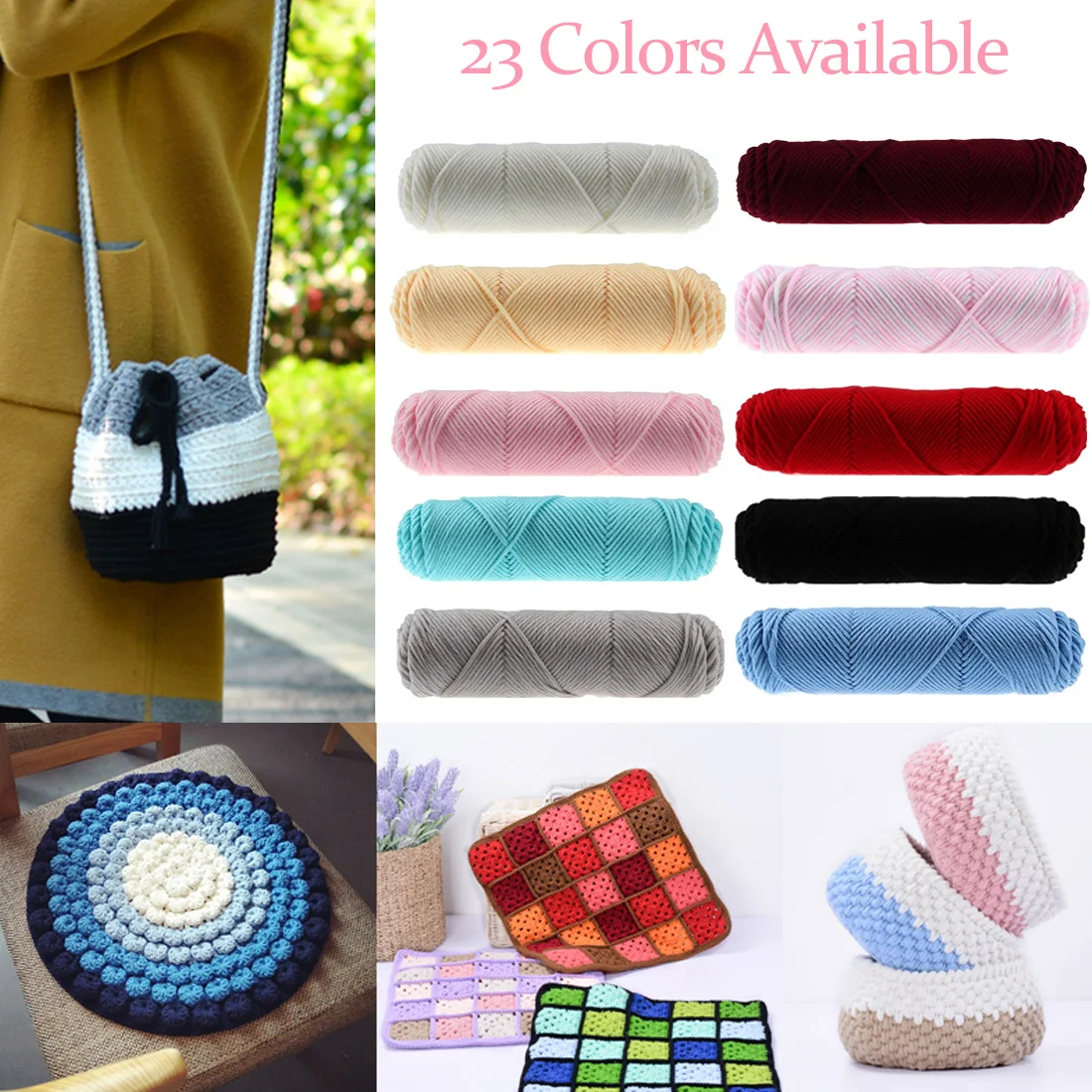 100g/Pc Soft Yarn For Hand Knitting Crochet Silk Milk Cotton Skincare Thick Lover Scarves Clothes | Дом и сад