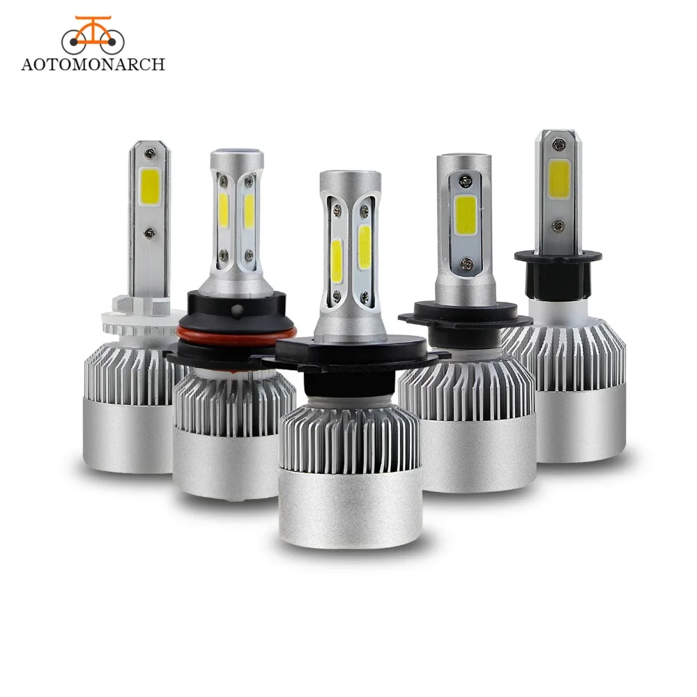 AOTOMONARCH 2 шт. H4 Led H1 лампа автомобиля головной светильник H7 Hi/короче спереди и