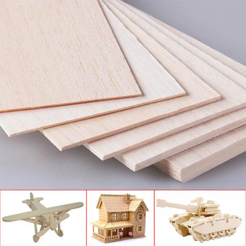 Деревянные листы Balsa 10 шт. 300 мм длина X 100 ширина 1 ~ 8 Различные толщина деревянные