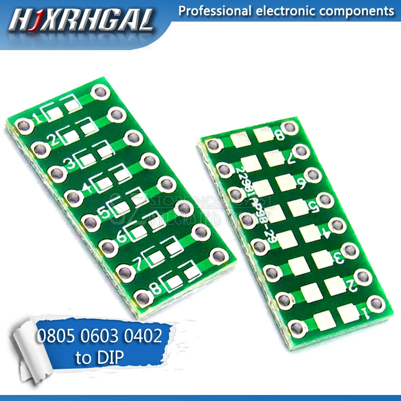 

10pcs 0805 0603 0402 to DIP PCB Transfer Board DIP Pin Board Pitch Adapter keysets hjxrhgal