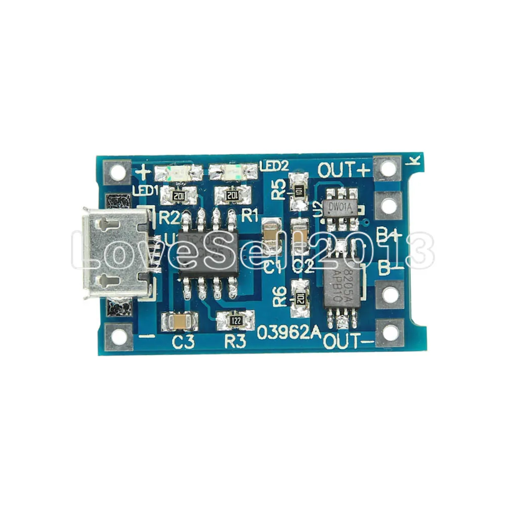 Автоматическая защита 1 шт. шт Micro USB 5V 1A 18650 TP4056 модуль зарядного устройства