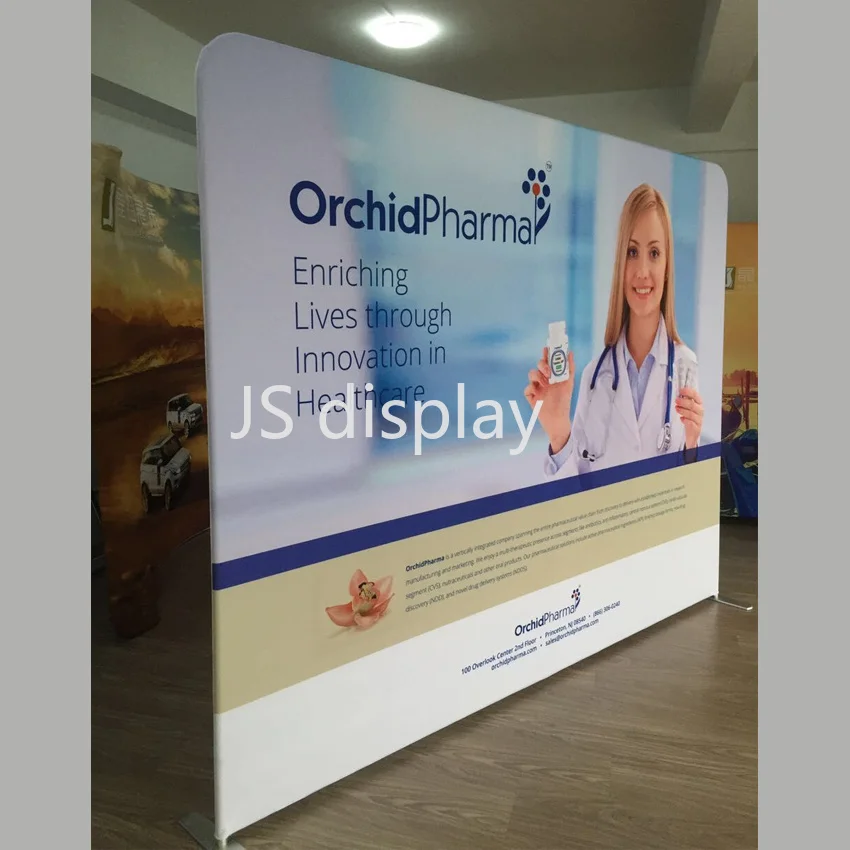 10 футов на заказ портативный Натяжной тканевый дисплей для выставки всплывающий