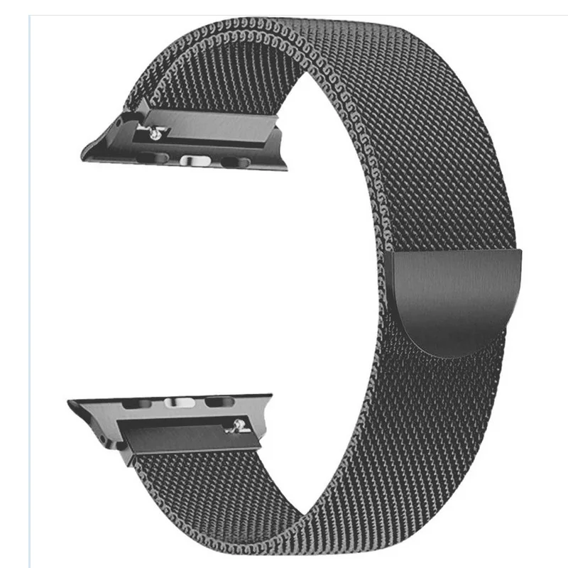 Для Apple Watch серии 5 4 3 2 38/42/40/44 мм черный, серебристый цвет розовое золото ремешок для часов, Миланская петля, Нержавеющая сталь ремень для Для женщин/мужской браслет