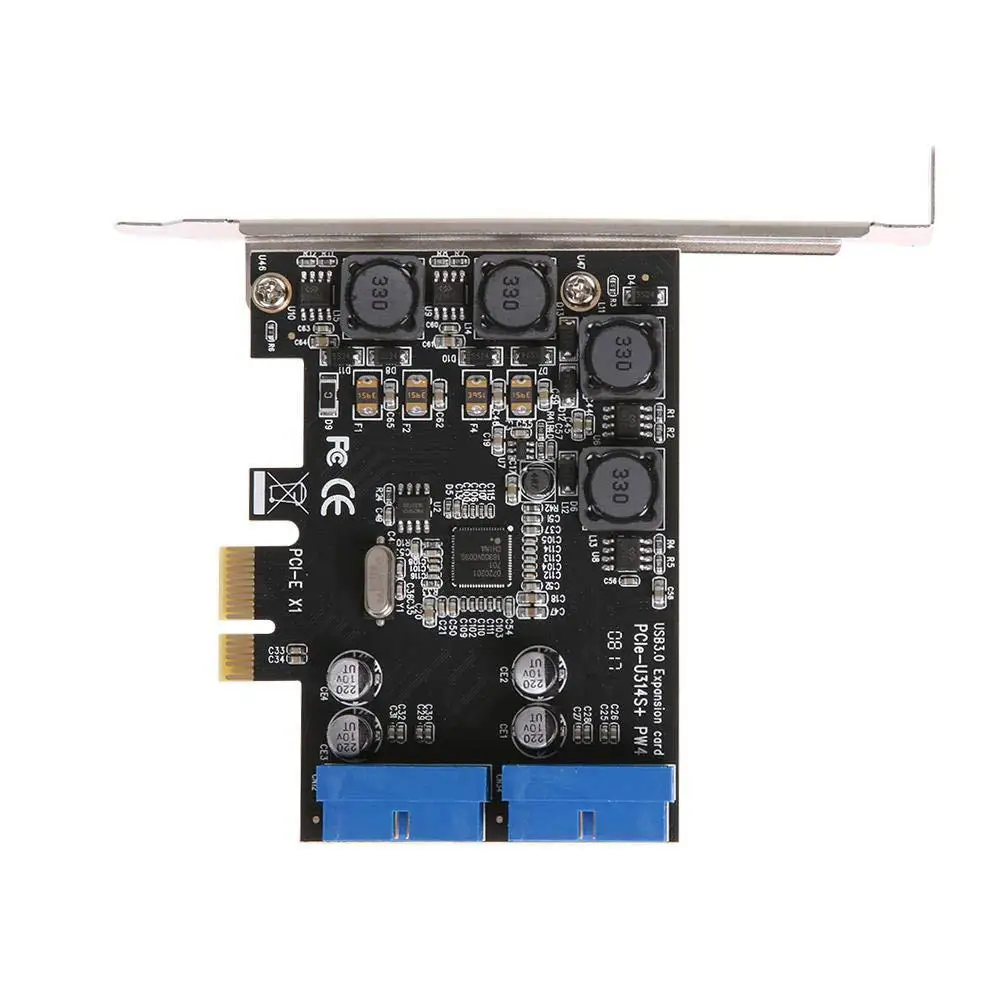 BEESCLOVER высокоскоростная USB 3.0 PCI-E 2 порта PCI Экспресс Плата расширения 19-контактный