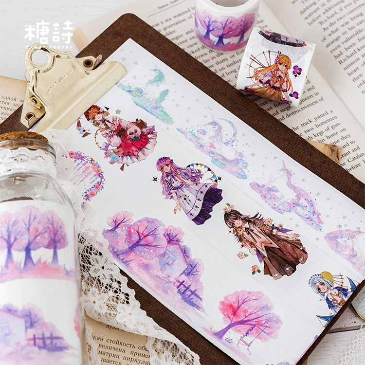 1 Roll/set Dreamy Washi Tape Gold/Silver Stamping Decorative Masking Scrapbooking Sticker DIY Planner Diary Album | Канцтовары для