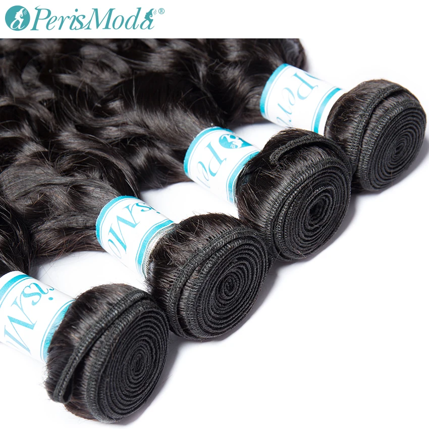 Perismoda волосы волнистые Комплект s с закрытием перуанские накладные 8 &quot 28&quot Remy