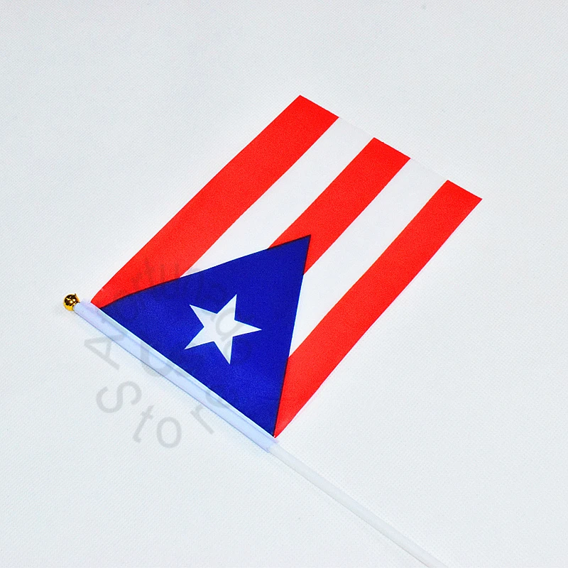 

Puerto Rico 14*21cm 10pieces flag banner Hand waving Flag National Flag for meet,Parade,party.Hanging,decoration