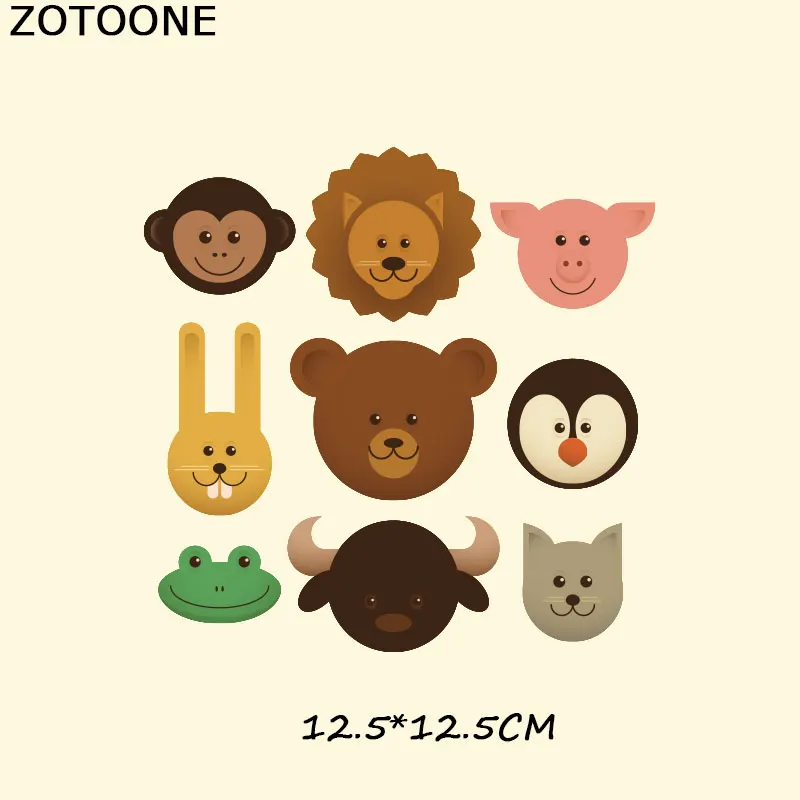 ZOTOONE с милым животным узором патчи для глажения наклейки передачи тепла утюг на
